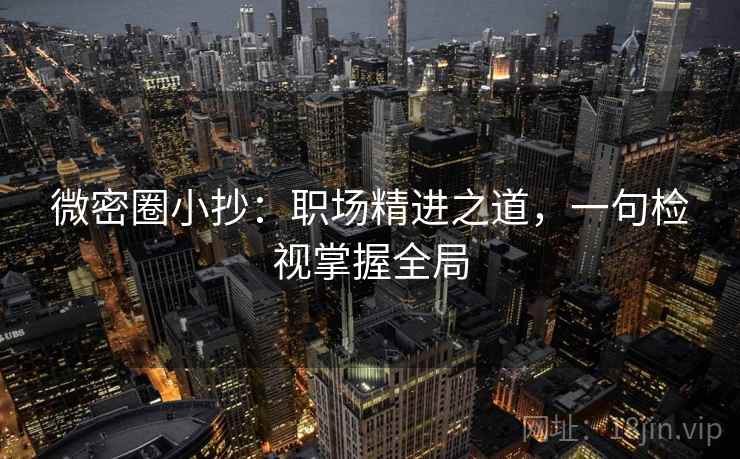 微密圈小抄：职场精进之道，一句检视掌握全局