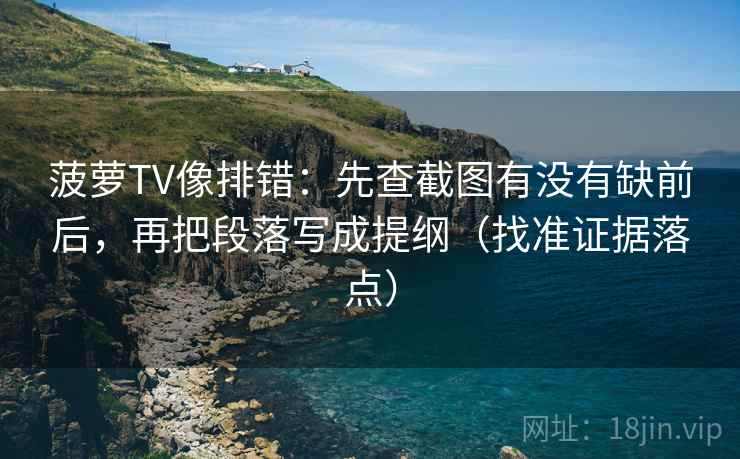 菠萝TV像排错：先查截图有没有缺前后，再把段落写成提纲（找准证据落点）