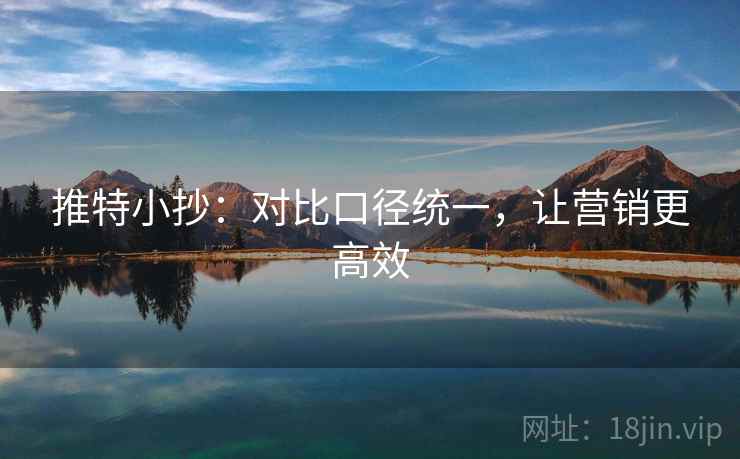 推特小抄：对比口径统一，让营销更高效